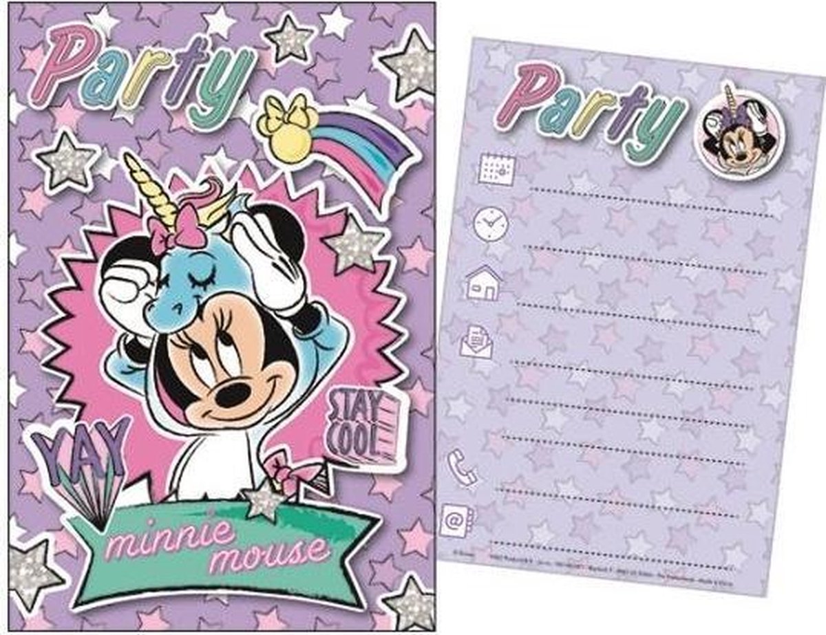 Disney Uitnodiging Met Envelop Minnie Mouse 14,5 Cm 5 Stuks | bol.com
