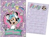 Disney Uitnodiging Met Envelop Minnie Mouse 14,5 Cm 5 Stuks