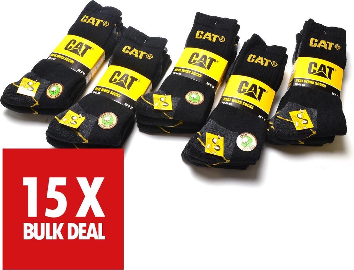 Cat Workwear sokken - maat: 41 - 45 - 15 paar
