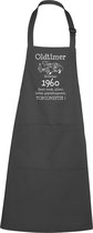 Keukenschort - BBQ schort - Oldtimer - Jaartal 1960 - chique grijs