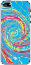 iPhone SE (2016) Hoesje Transparant TPU Case - Swirl Tie Dye #ffffff