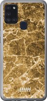 Samsung Galaxy A21s Hoesje Transparant TPU Case - Gold Marble #ffffff