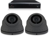 PremiumSeries Sony camerabewaking set met 2 x bekabelde 5MP 2K Dome camera