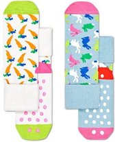 Happy Socks 2-Pack Antislip, Bunny, 2-3 jaar, Maat 24-26