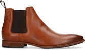 Manfield - Heren - Cognac leren chelsea boots - Maat 42