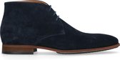 Manfield - Heren - Blauwe suède veterboots - Maat 42