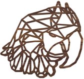 Geometrische Dieren Papegaai - Noten hout - L (55x52 cm) - Cadeau - Kinderen - Geschenk - Woon decoratie - Woonkamer - Slaapkamer - Geometrische wanddecoratie - WoodWideCities