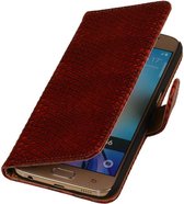 Wicked Narwal | Snake bookstyle / book case/ wallet case Hoes voor Samsung Galaxy S6 G920F Rood