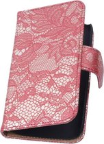 Wicked Narwal | Lace bookstyle / book case/ wallet case Hoes voor sony Xperia E3 D2203 Rood