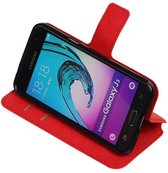 Wicked Narwal | Cross Pattern TPU bookstyle / book case/ wallet case voor Samsung Galaxy J3 / J3 2016 Rood