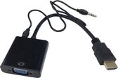HDMI vers VGA avec câble adaptateur audio - 25 cm - Full HD 1080p - Zwart
