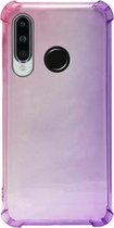 ADEL Siliconen Back Cover Softcase Hoesje Geschikt voor Huawei P30 Lite - Kleurovergang Roze Paars
