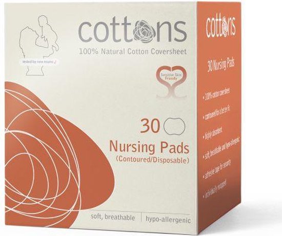 Cottons - Zoogcompressen - 30st- 100% Natuurlijke Katoen van Cottons — afbeelding 2