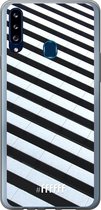 Samsung Galaxy A20s Hoesje Transparant TPU Case - Mono Tiles #ffffff
