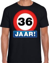 Stopbord 36 jaar verjaardag t-shirt - zwart - heren - 36e verjaardag - Happy Birthday shirts / kleding M