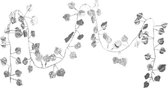 1x Kerstboom guirlandes/slingers met zilveren bladeren 200 cm - Kerstslingers/kerst guirlandes