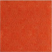 45x stuks Servetten oranje barok 3-laags - Servetten oranje barok stijl - Holland fan servetten - Servetten elegance oranje
