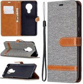 Denim Book Case - Nokia 5.3 Hoesje - Grijs