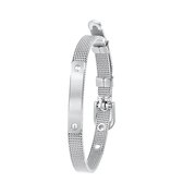 Donna Mae Stalen Mesh Armband - Zilverkleurig