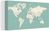 Carte du monde très détaillée sur toile de fond bleu 2cm