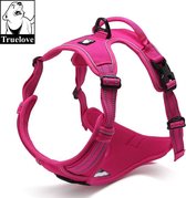 Reflecterend nylon honden harnas - fuchsia, XL 81-107cm chest