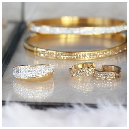 Lucardi - Colors by Kate - Boucles d'oreilles en acier plaqué or cristal colorado clair