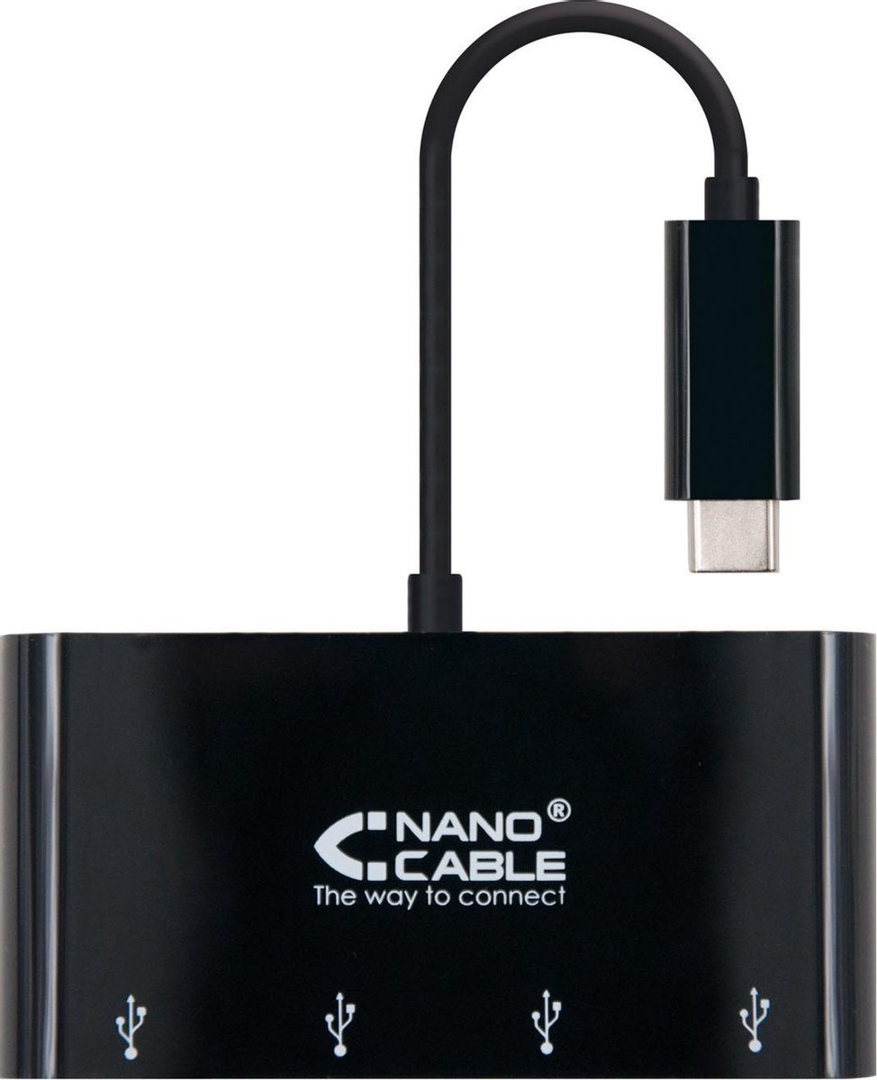 Adapter USB C naar USB NANOCABLE 10.16.4401-BK (10 cm) Zwart