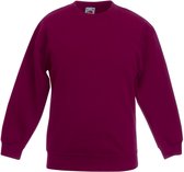 Fruit Of The Loom Kinder Unisex Premium 70/30 Sweatshirt (pak van 2) (Bordeaux)