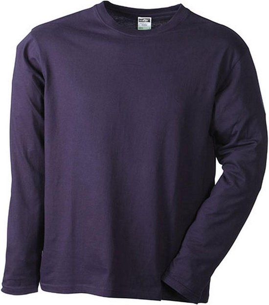 James and Nicholson - T-shirt à manches longues Medium pour hommes (Violet)