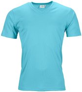 Fusible Systems - Heren Actief James and Nicholson T-Shirt met V-Hals (Lichtblauw)