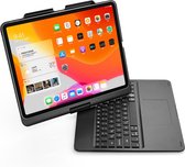 iPad Pro 12.9 (2020) - QWERTY - Bluetooth Toetsenbord hoes - Toetsenbord verlichting en Touchpad - 360 graden draaibaar -Zwart