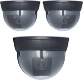 Relaxdays 3x dummy beveiligingscamera LED - dome camera 360° - voor plafond - zwart