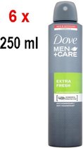 Dove Deospray - Men+Care Extra Fresh XL - Voordeelverpakking 6 x 250 ml