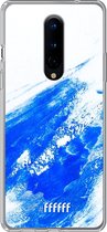 OnePlus 8 Pro Hoesje Transparant TPU Case - Blue Brush Stroke #ffffff