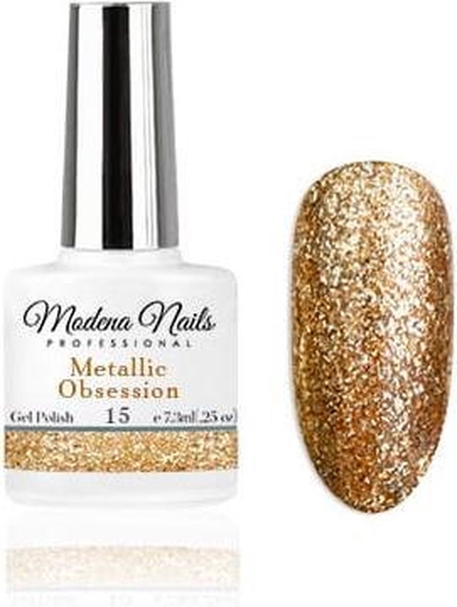 Modena Nails Gellak Metallic Obsession - 15 - 7,3ml. - Glitter - Glitters - Gel nagellak - Gel nagellak