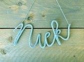 Naamhanger - Babykamer - Kraamcadeau - Handmade - Decoratief - max 4 letters - Perzikoranje