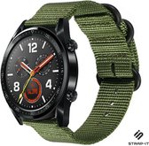 Nylon Smartwatch bandje - Geschikt voor  Huawei Watch GT nylon gesp band - groen - 42mm - Strap-it Horlogeband / Polsband / Armband