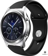 Siliconen Smartwatch bandje - Geschikt voor  Samsung Gear S3 Classic & Frontier sport band - zwart - Strap-it Horlogeband / Polsband / Armband