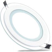 LED Downlight Slim - Inbouw Rond 6W - Helder/Koud Wit 6400K - Mat Wit Glas - Ø96mm - BES LED