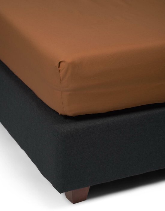 ESSENZA Premium Percale Hoeslaken Leather brown - 160x210 cm