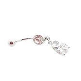 Navelpiercing zirkonia chirurgisch staal dames