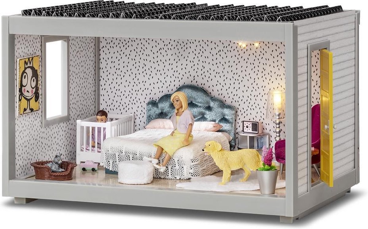 Lundby Lit avec table de chevet pour maison de poupée, 10