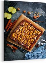 Schilderij - Apple pie with cinnamon on a table — 70x100 cm