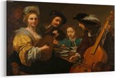 Schilderij - Musicerend gezelschap — 100x70 cm