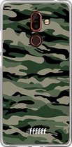 Nokia 7 Plus Hoesje Transparant TPU Case - Woodland Camouflage #ffffff