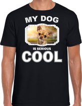 Chihuahua honden t-shirt my dog is serious cool zwart - heren - Chihuahuas liefhebber cadeau shirt L