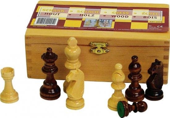 Thumbnail van een extra afbeelding van het spel Compleet Schaakspel - schaakstukken van 8.3 cm en schaakbord van 49 x 49 cm - Luxe mooie houten uitvoering