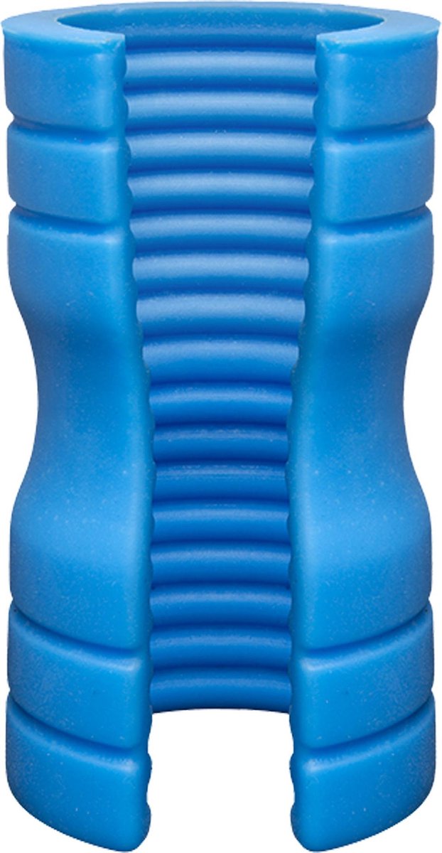 OptiMALE - Truskyn Siliconen Masturbator met Ribbels - Blauw
