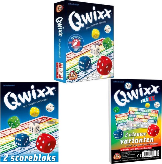 Afbeelding van het spel Spellenbundel - 3 stuks - Dobbelspel - Qwixx & 2 extra scoreblocks & Qwixx Mixx
