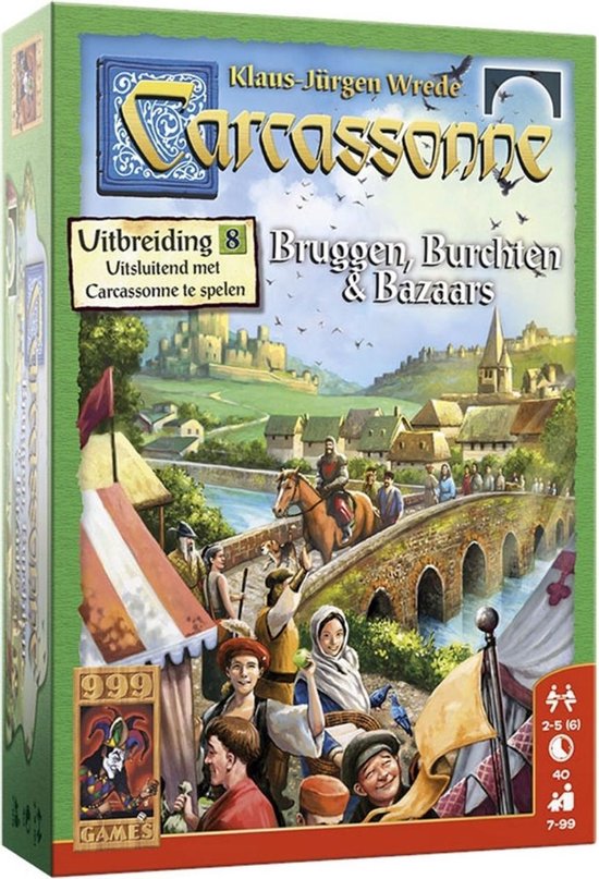 Thumbnail van een extra afbeelding van het spel Spellenbundel - 2 stuks - Carcassonne De Draak, De Fee en De Jonkvrouw & Bruggen, Burchten & Bazaars